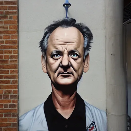 Prompt: Street-art portrait of Bill Murray in style of Etam Cru