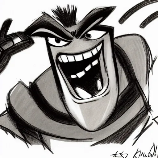 Image similar to milt kahl sketch of crash bandicoot