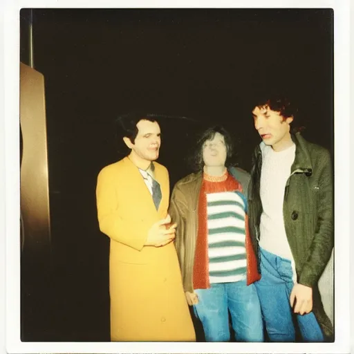 Image similar to visitors in the museum, 7 0 - s, polaroid photo, by warhol,