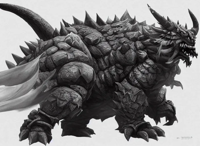 Image similar to detailed concept art of a huge giant bowser by cheng yi and luolin, artstation, artstationhd, detailed scales, bowser, bowser nintendo, koopa ( ( mario ) ) bcy. net, realistic.