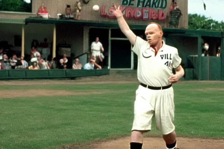 Prompt: a film still of Bill burr in a league of their own, high quality