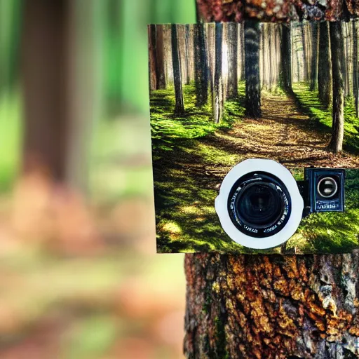 Image similar to pinhole camera forest scene extreme depth-of-field near and far