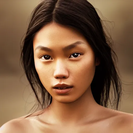 Image similar to portrait of a stunningly beautiful Filipina, depth of field, zeiss lens, detailed, symmetrical, centered, fashion photoshoot, by Annie Leibovitz and Steve McCurry, David Lazar, Jimmy Nelsson, Breathtaking, 8k resolution, extremely detailed, beautiful, establishing shot, artistic, hyperrealistic, beautiful face, octane render