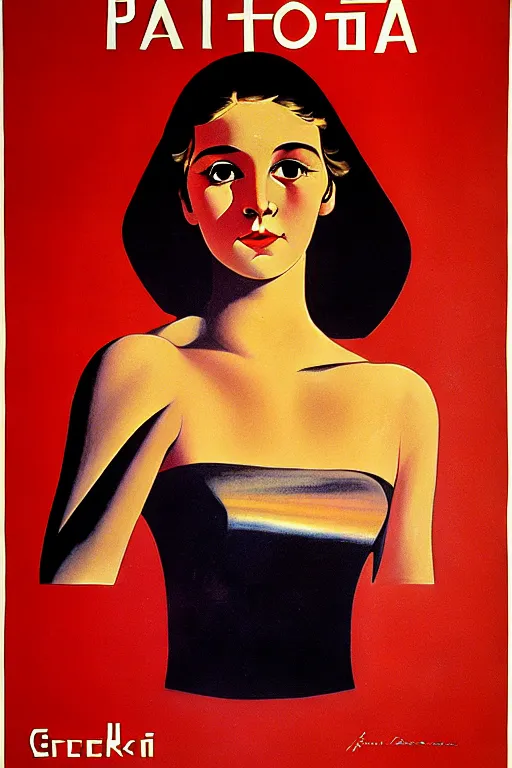 Image similar to portrait beautiful girl, ussr poster, art by grewski