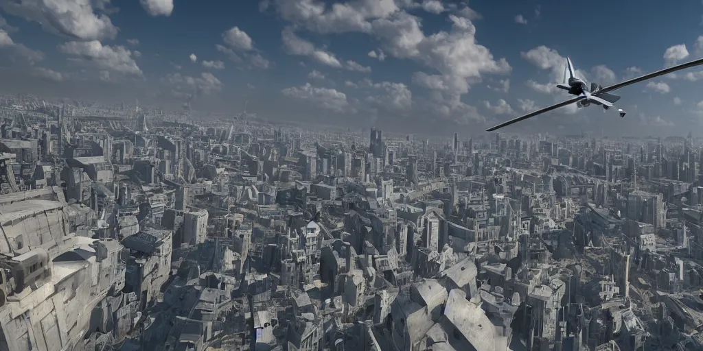 Prompt: wingless anti gravity aircraft flying over future cities, 3 dmax, vray, maya, pixar, unrea 5, hyperrealistic, octane render, dynamic lighting, intricate detail.