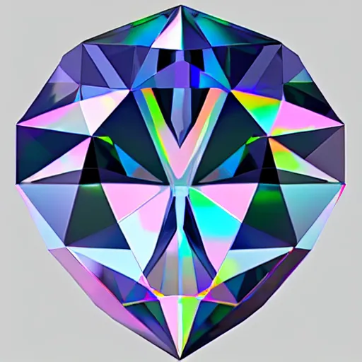 Image similar to low poly iridescent transparent diamond, prism