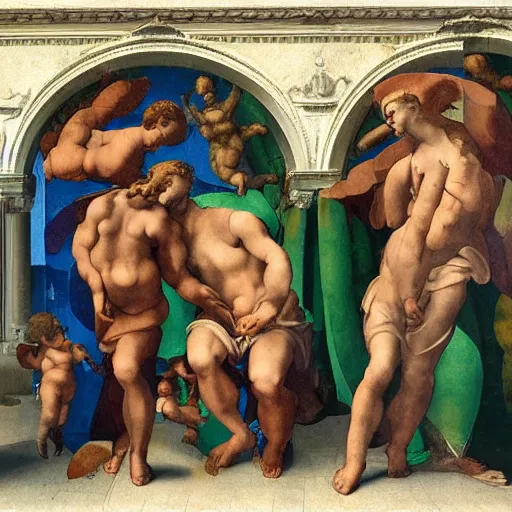 Prompt: an argument on twitter, by michelangelo