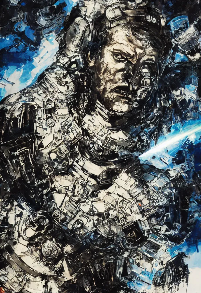 Image similar to gladiator, clouds, lasers, painting by greg ruthowski, yoshikata amano, yoji shinkawa, alphonse murac, collaborative artwork, beautifully drawn, heavily detailed