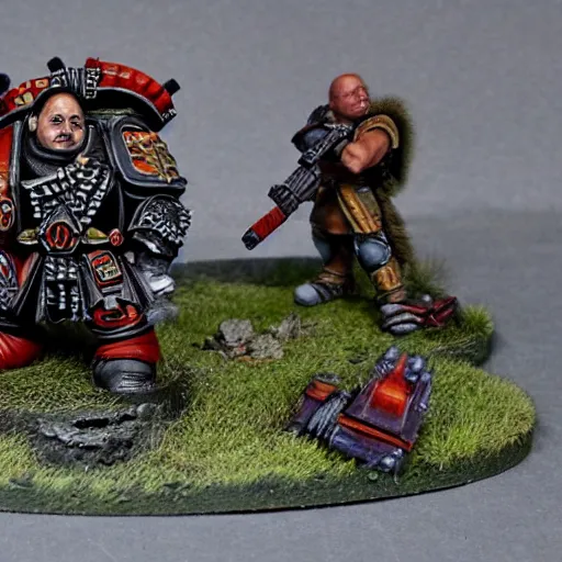 Prompt: danny devito painted wargaming miniature, warhammer 4 0 k, 4 k