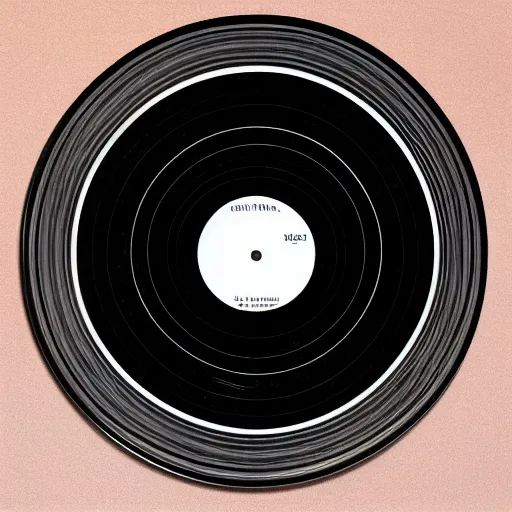 Image similar to an ortographic view of a black vinyl record