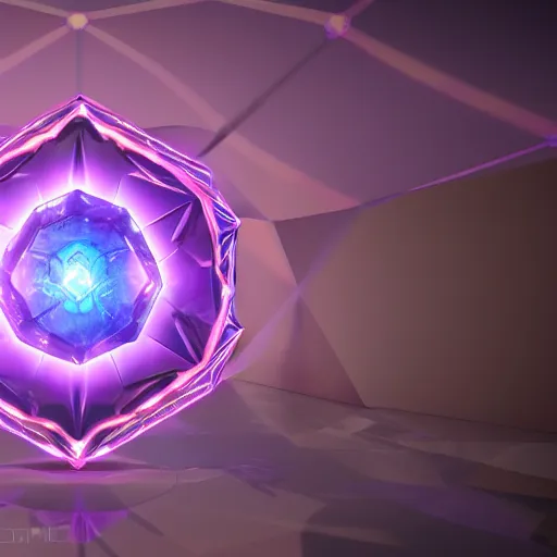 Image similar to purple powerful magic mana symbol, crystal helix cyber structure, epic legends game icon, stylized digital illustration, radiating, a glowing aura, global illumination, ray tracing, hdr, unreal engine, octane render, trending on arstation, by ian pesty and katarzyna bek - chmiel