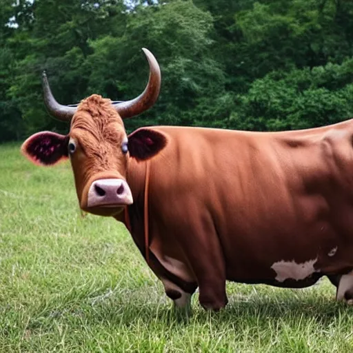 Prompt: a cow shaped like a ball