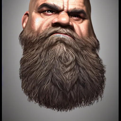 Prompt: ultra realistic portrait of a small dwarf with an large beard, muscular build, tough, highly detailed trending on artstation, photo, medieval, fantasy