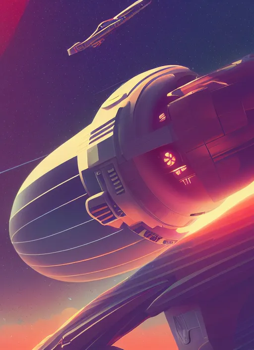 Prompt: retrofuturistic poster of spaceship in orbit, orbital lines, close up, wlop, dan mumford, artgerm, liam brazier, peter mohrbacher, 8 k, raw, featured in artstation, octane render, cinematic, elegant, 8 k