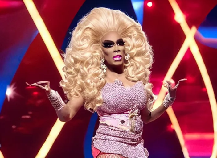 Prompt: broadcast still of jordan peterson in drag as a contestant of ru paul's drag race, 4 k