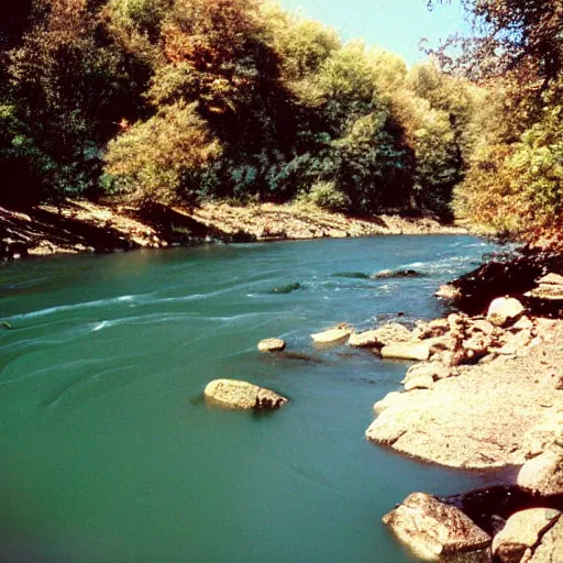 Prompt: shohsa river, 1 9 9 0 photo, kodak vision 3