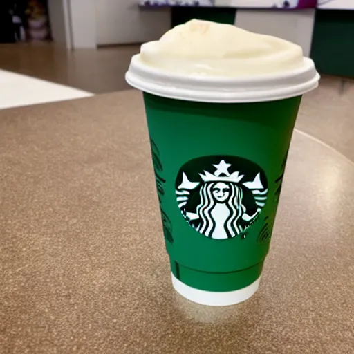 Image similar to ariana grande as the starbucks logo on the cup of a latte