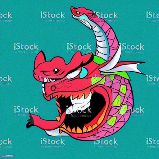 Image similar to playful, happy, cheeky asian dragon's head close up looking left, vector art, artstation, award winning, 4 k