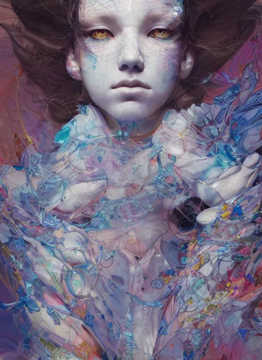 Image similar to monumental portrait soft light painted by yoshitaka amano, and erik jones, inspired by james jean, smooth texture, intricate oil painting, high detail illustration, sharp high detail, manga and anime 1 9 9 9