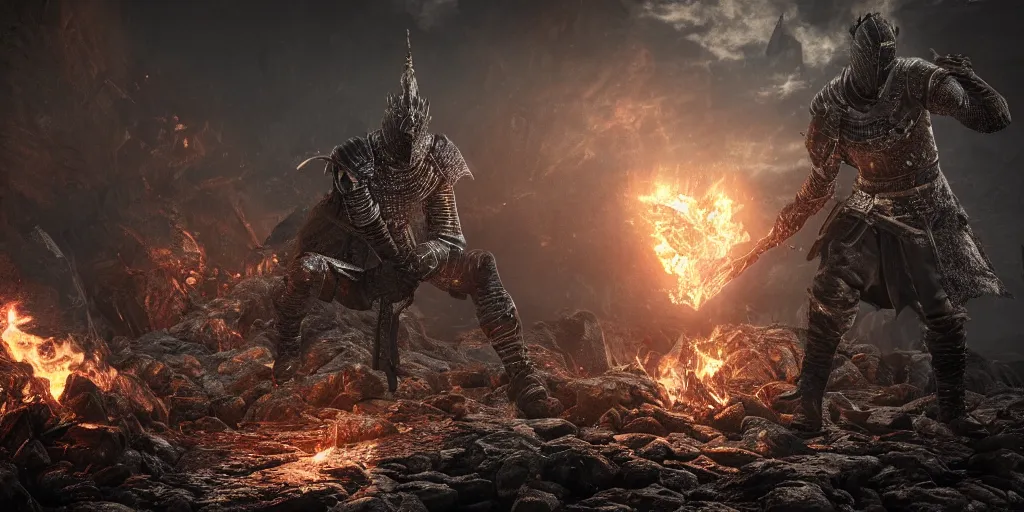 Image similar to dark souls 2 0 2 2, realistic 4 k octane beautifully detailed render, 4 k post - processing, highly detailed, intricate complexity, epic composition, magical atmosphere, cinematic lighting, masterpiece, ultra hd