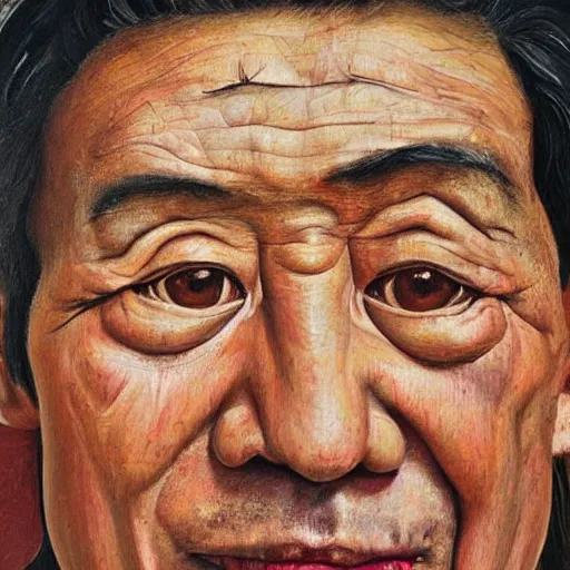 Image similar to high quality high detail painting by lucian freud, hd, portrait of tibetan leader