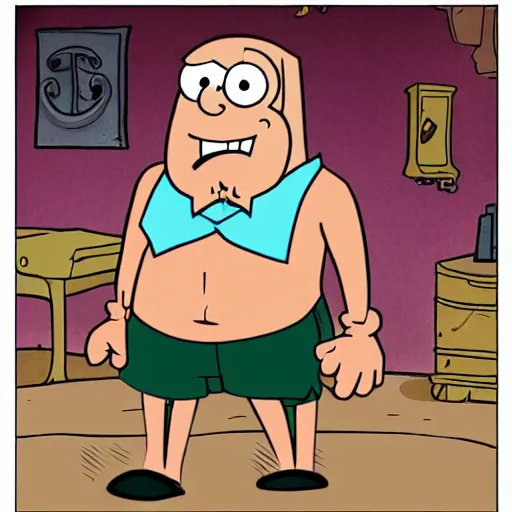 Image similar to a cartoon image of a extremely muscular patrick from spongebob