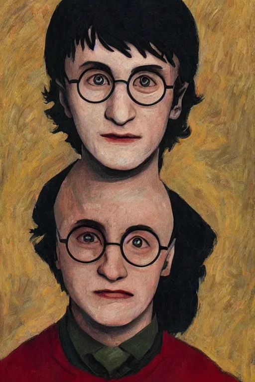 Prompt: harry potter portrait art by kazimir malevich,