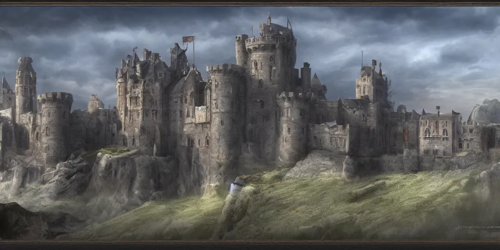Image similar to matte painting, castle
