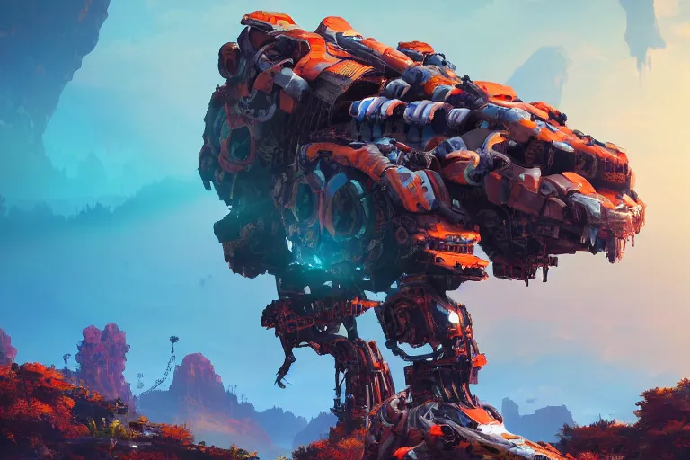 Image similar to scorcher machine mecanical creature robot of horizon forbidden west horizon zero dawn bioluminiscence global illumination ray tracing hdr fanart arstation by ian pesty and alena aenami artworks in 4 k