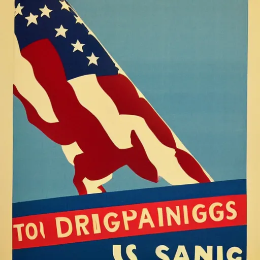 Prompt: USA propaganda poster warning about the dangers of thinking critically