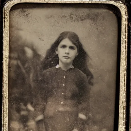 Image similar to tintype photo, girl with star fish, bottom of the ocean