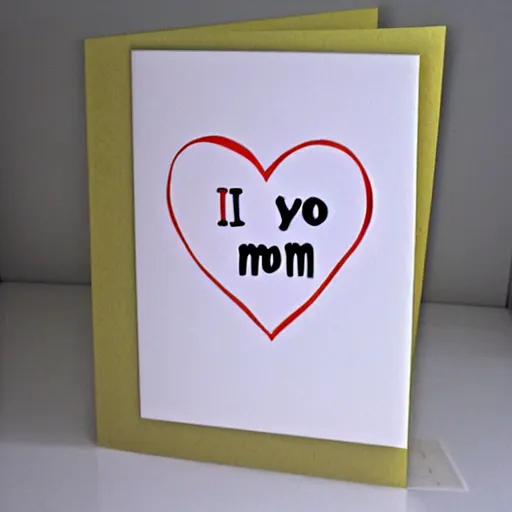 Image similar to I love you mom card with hearts