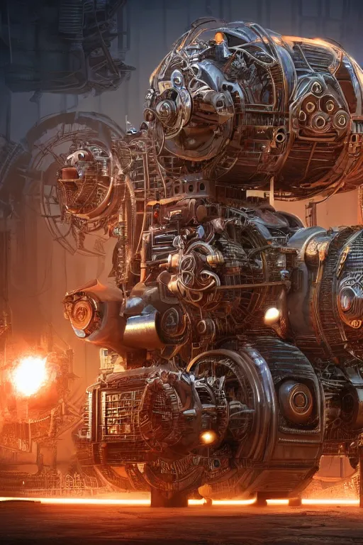 Image similar to a movie poster, name tripmachine, photo of a huge futuristic steampunk generator inside a steampunk machinery, 8 k, fluorescent colors, halluzinogenic, multicolored, exaggerated detailed, 3 d render, octane