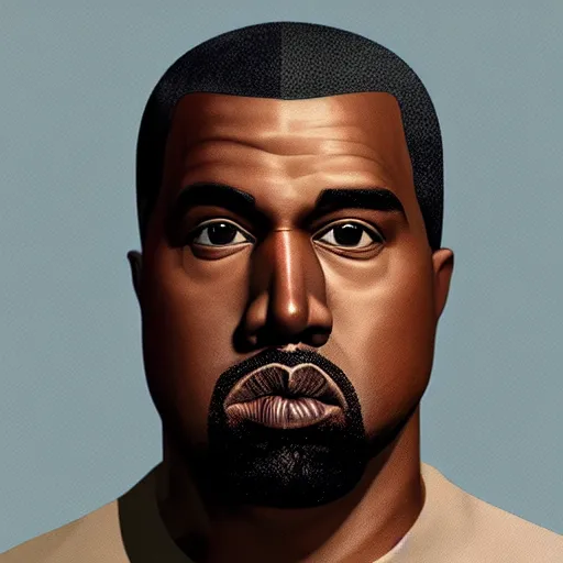 Image similar to hyperrealistic image of ( kanye west ) conway twitty, stunning 3 d render inspired by istvan sandorfi & greg rutkowski & banksy, perfect facial symmetry, dim volumetric cinematic lighting, 8 k octane comprehensive render, extremely mega hyper - detailed and lifelike attributes & atmosphere, intricate, realistic flesh texture, masterpiece, artstation, stunning,