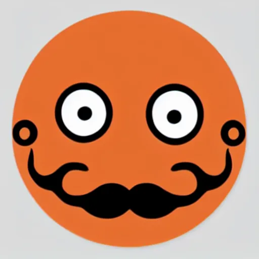Image similar to sticker of a cute orange squid with a moustache