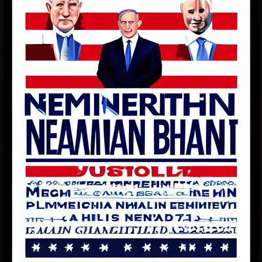 Prompt: Benjamin netanyahu presidential campaign poster by the Shamir brothers