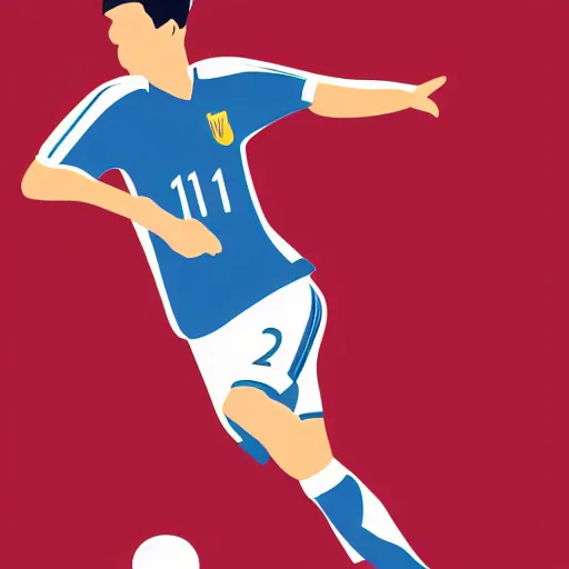 Prompt: a soccer player illustration