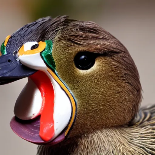 Prompt: duck brushing teeth