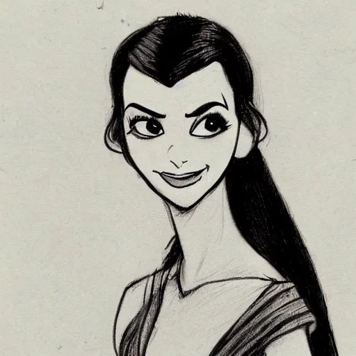 Image similar to milt kahl sketch of victoria justice as princess padme from star wars episode 3