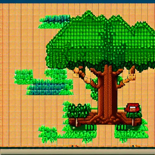 Image similar to 2 d tree from stardew valley pixel art