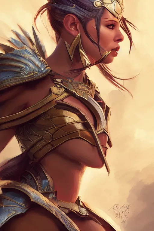 Image similar to amazon valkyrie athena, d & d, fantasy, portrait, highly detailed, headshot, digital painting, trending on artstation, concept art, sharp focus, illustration, art by artgerm and greg rutkowski and magali villeneuve