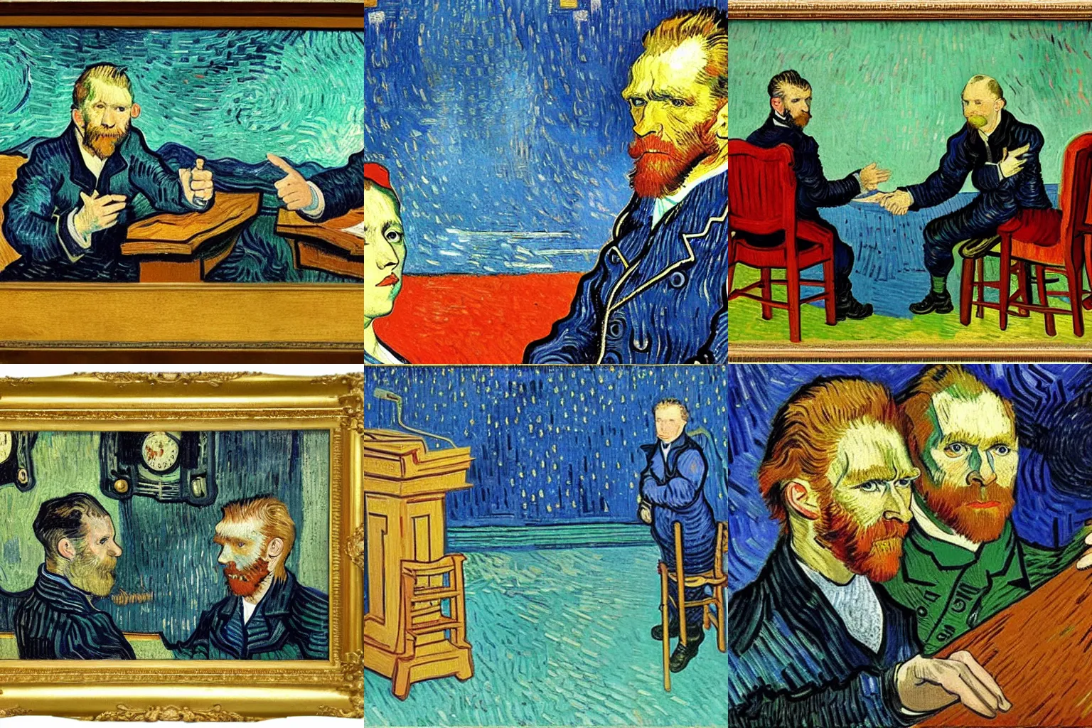 Prompt: presidential debate by van gogh