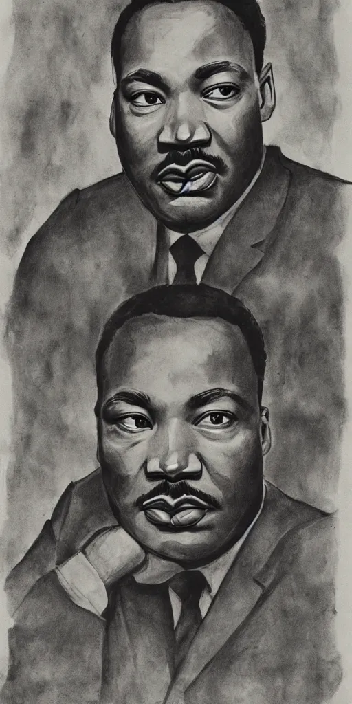 Image similar to Martin Luther king, portrait by David friedric