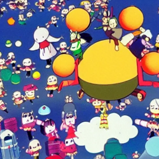 Prompt: award winning katamari damacy movie directed by Hayao Miyazaki