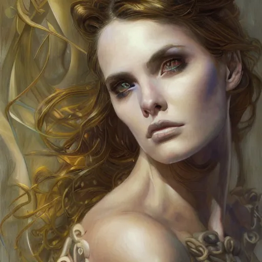 Image similar to a painting in the style of donato giancola, and in the style of charlie bowater, and in the style of stephen hickman. smooth, sharp focus, semi - realism.