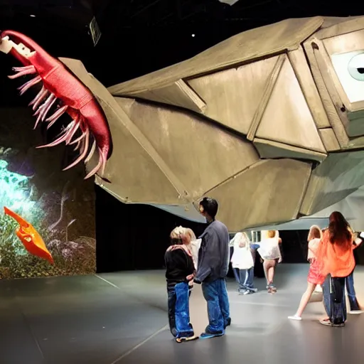 Image similar to giant robot anglerfish with a human puppet as a lure