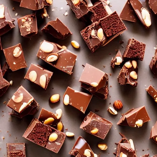 Image similar to chocolatey full of peanuts, caramel, and nougat