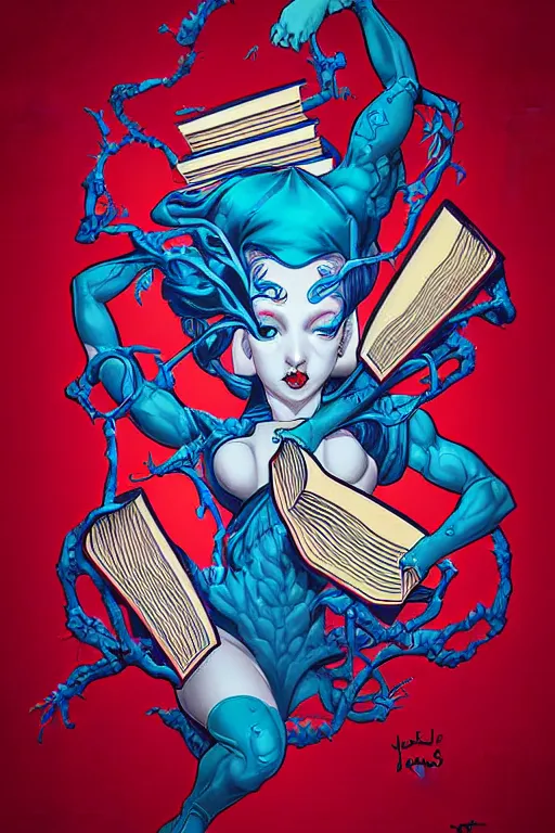 Prompt: digital art logo, books, by James Jean and by artgerm and by Lucha , ultra-detailed,