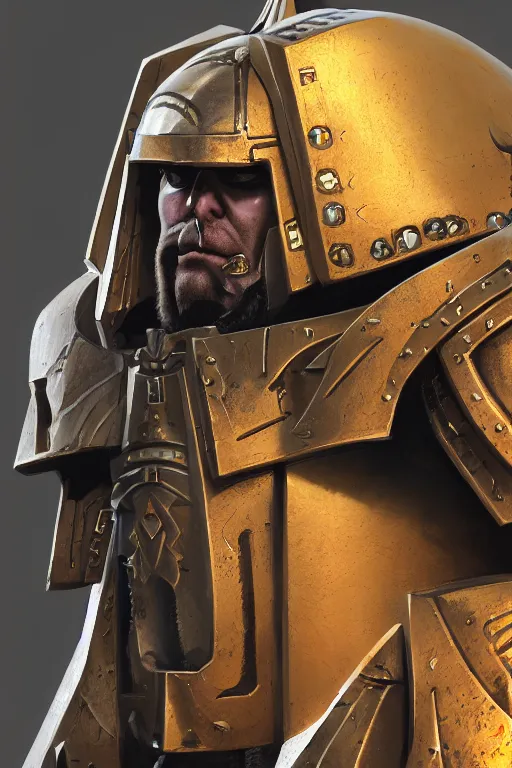 Image similar to armor portrait heros warhammer 4 0 k horus heresy fanart - the primarchs emperor by johannes helgeson animated with vfx concept artist & illustrator global illumination ray tracing hdr fanart arstation zbrush central hardmesh 8 k octane renderer comics stylized