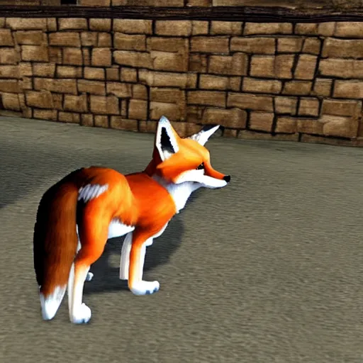 Image similar to a fox in a ps 1 game